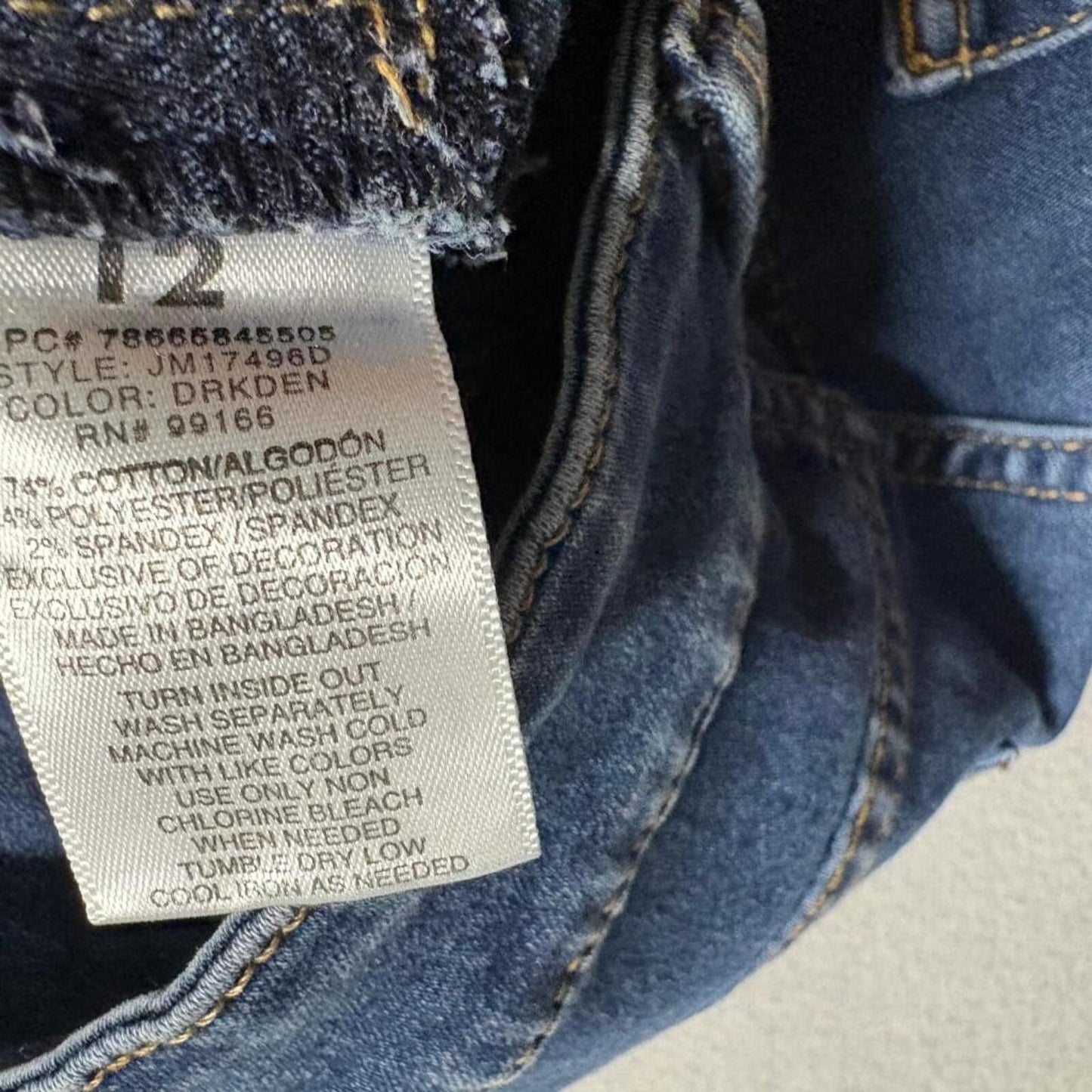 Jordache Super Skinny Jeans Womens Size 12 Dark Wash Blue Denim Stretch