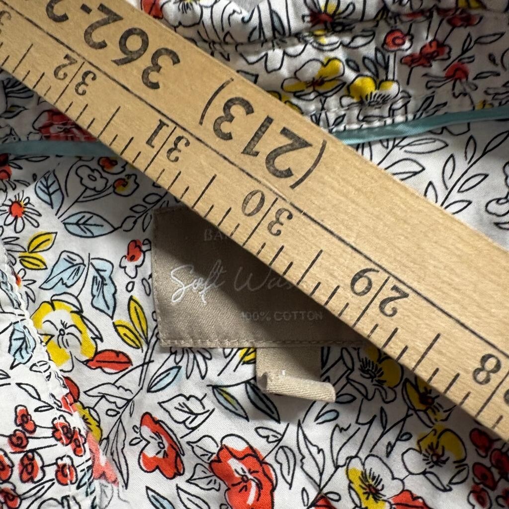 Banana Republic Soft Wash Shirt Womens Large Floral Button Up 100% Cotton