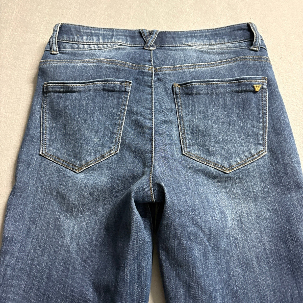 Wit & Wisdom Ab-solution Straight Leg Jeans Womens Size 4 Blue Raw Hem Stretch