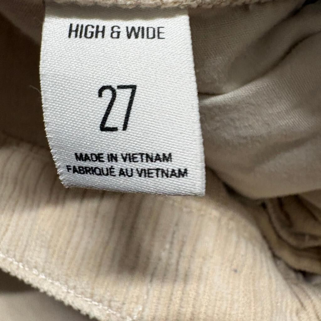 BDG Urban Outfitters Corduroy Pants Womens 27 Beige High Wide Leg High Rise