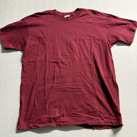 Vintage Hanvey Heavy-T Blank T-Shirt Mens XL Maroon Red Cotton Made in USA