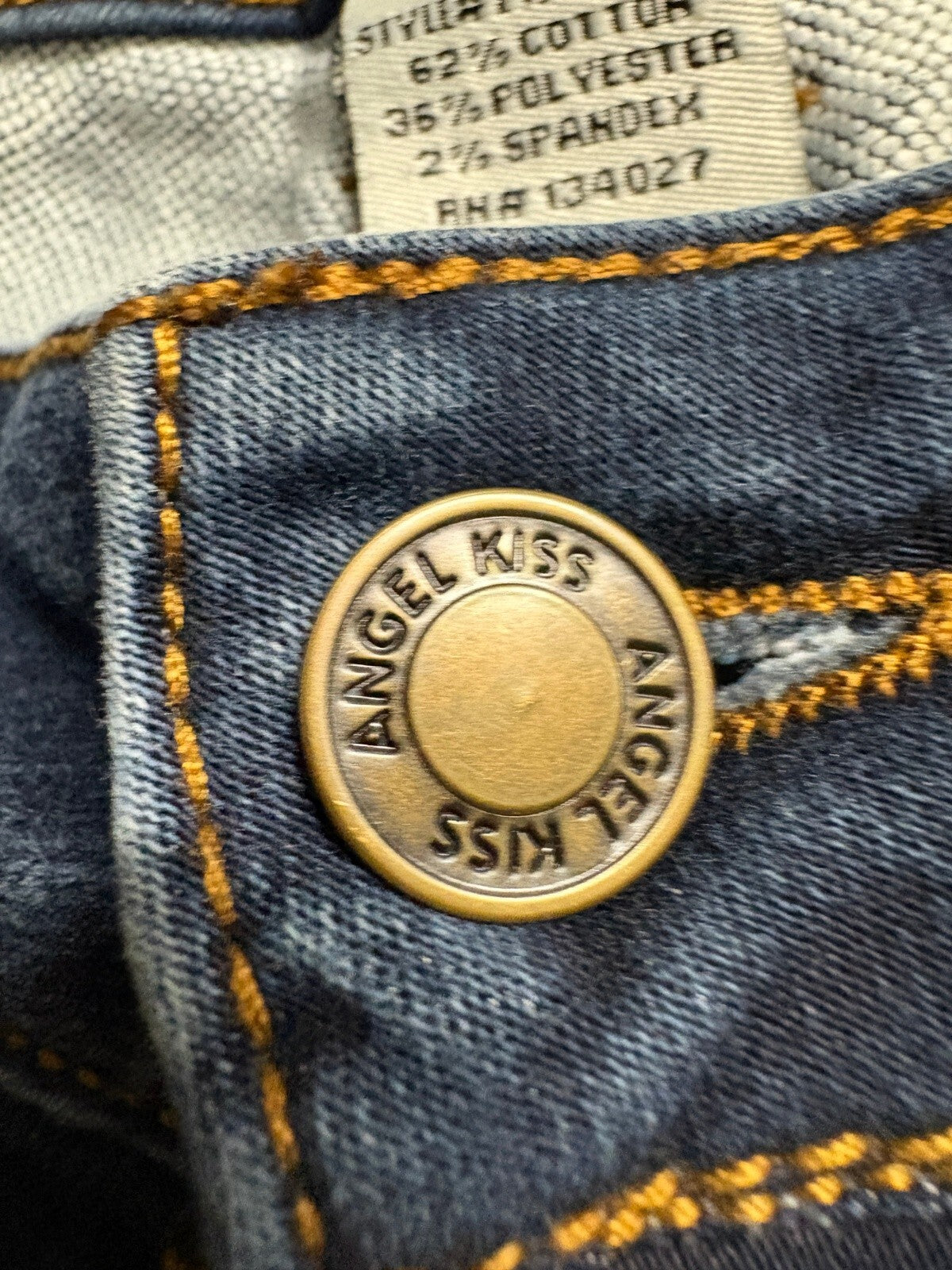 Angel Kiss Jeans Womens Size 9 Blue Skinny Stretch Distressed Ankle Dark Wash