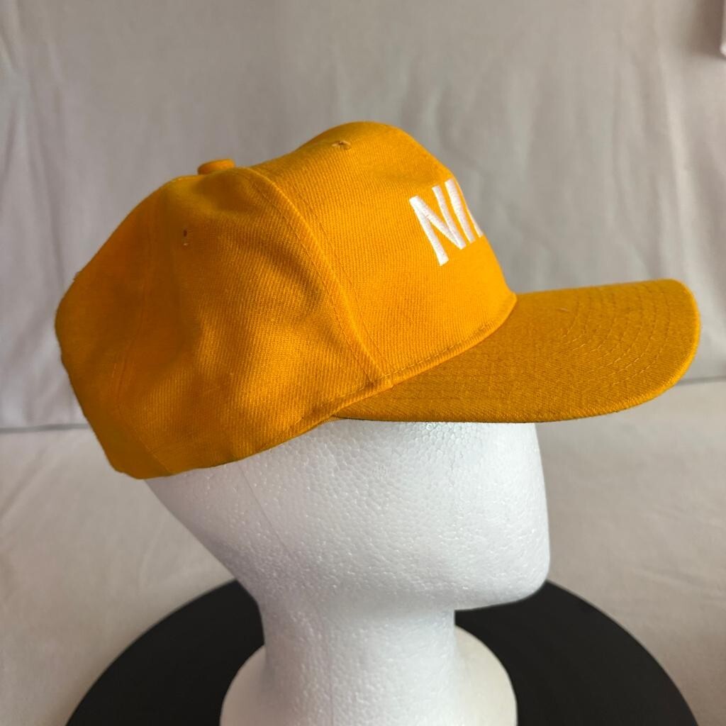 Vintage Nike Spellout Snapback Hat Yellow Kee & Ed Made in China Cap