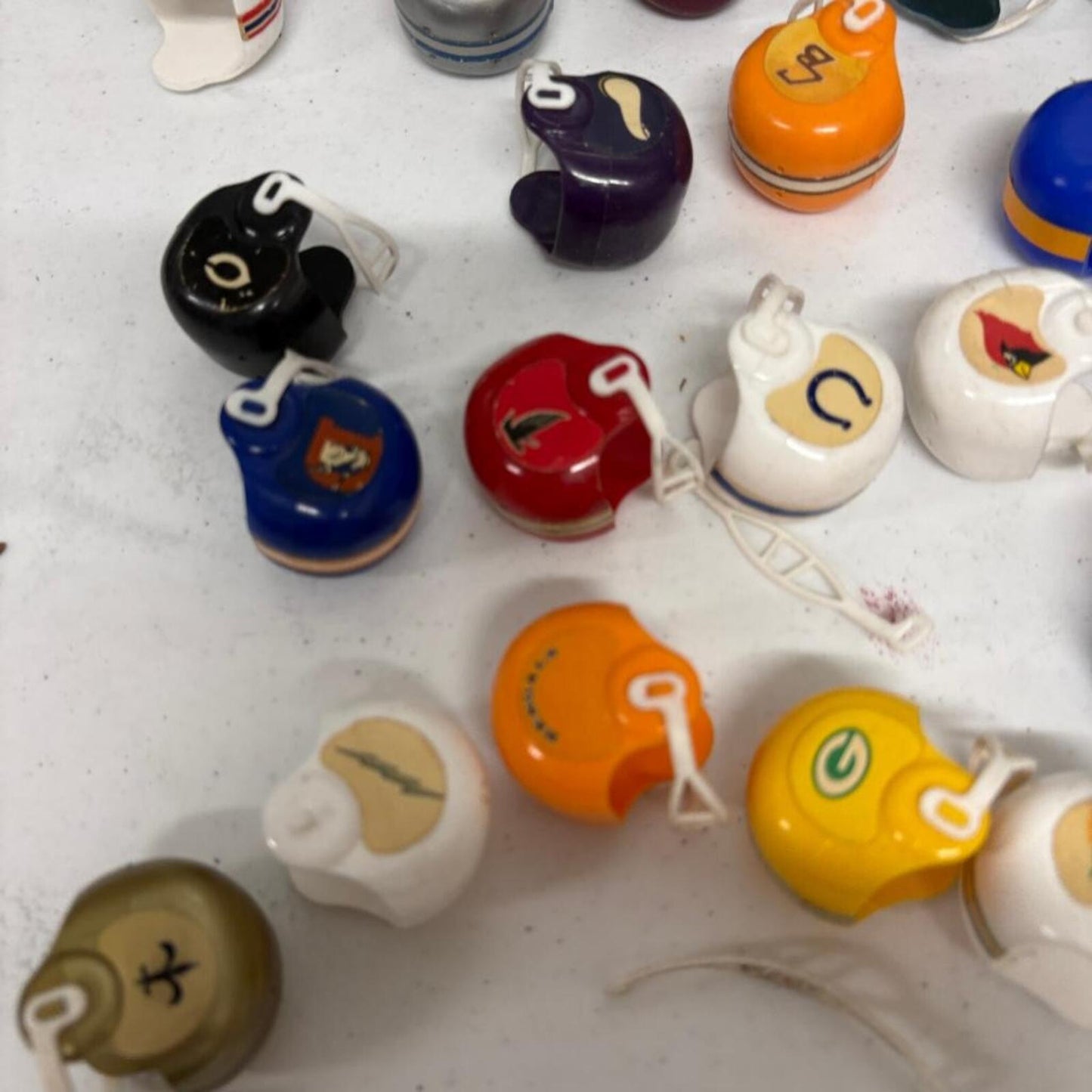 Vintage NFL Gumball Machine Pocket Helmets Lot of 24 Retro Mini Football Toys