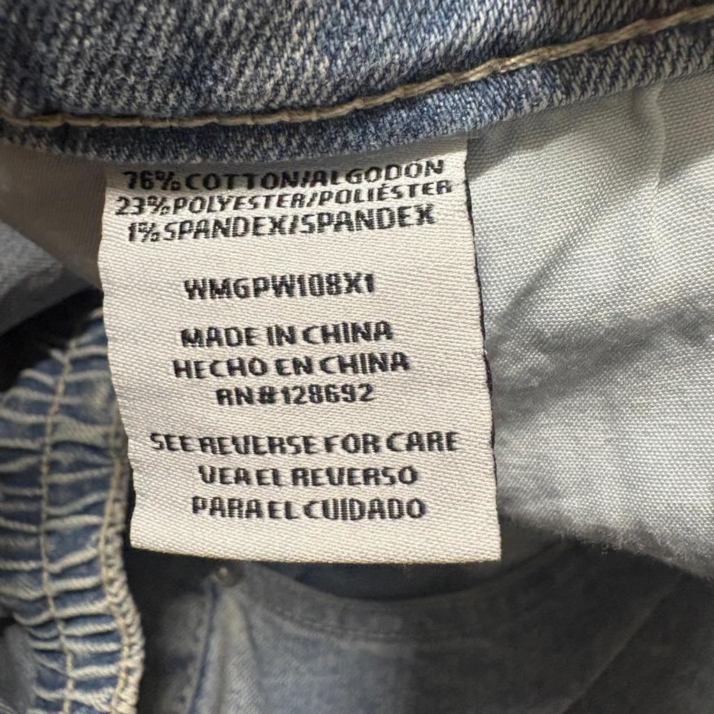 Madden NYC Womens XXL 20 Wide Leg Cargo Jeans Rhinestone High Rise Light Wash