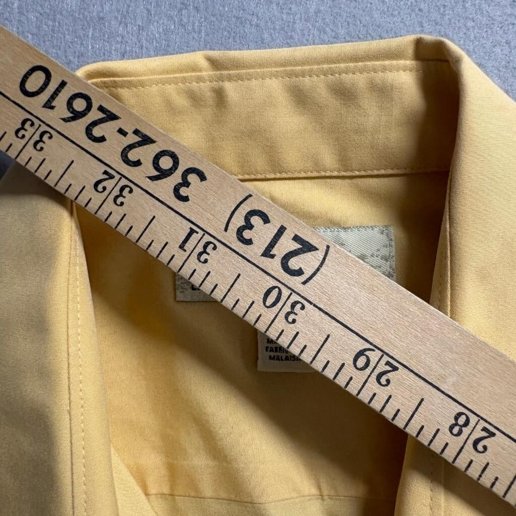 Cabelas Womens Medium Yellow Long Sleeve Button Up Shirt 100% Cotton Pocket