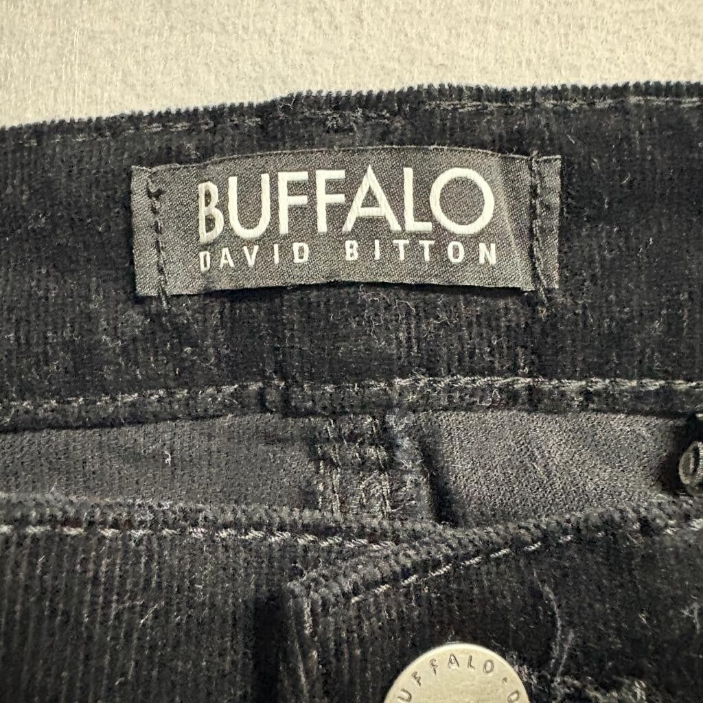 Buffalo David Bitton Nyla Corduroy Pants Womens 6/28 Black Straight Leg Stretch