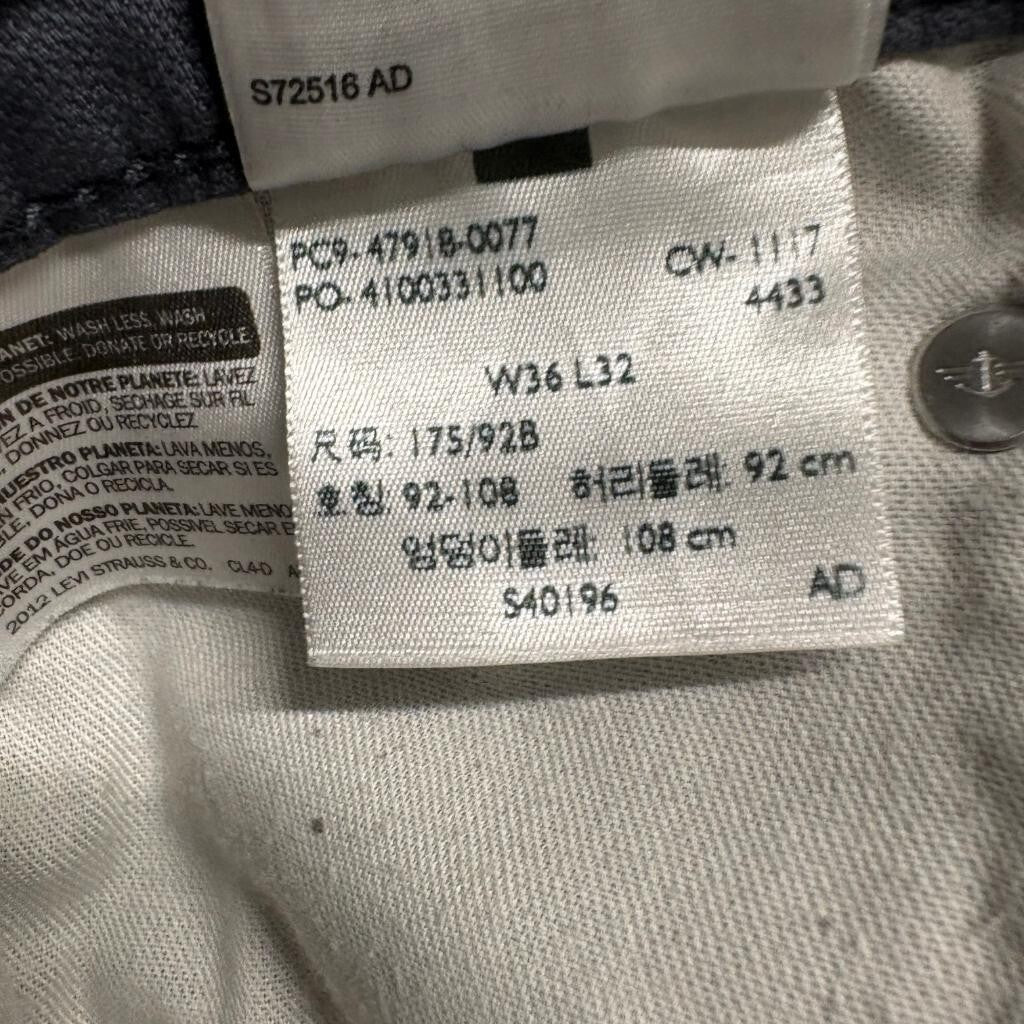 Dockers Straight Fit Pants Mens 36x32 Gray Cotton Blend Chino Casual