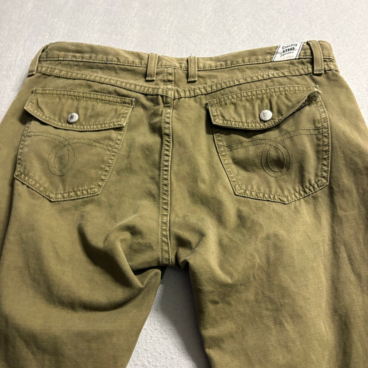 Lucky Brand Jeans Mens 30 Snapper Jean Green Olive Cotton Made in USA Pants