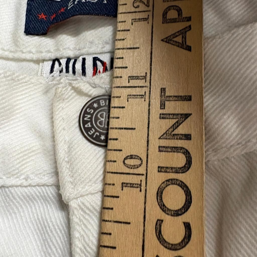 Bill Blass Jeans Womens 12P White Denim High Rise Straight Leg Easy Fit Vintage