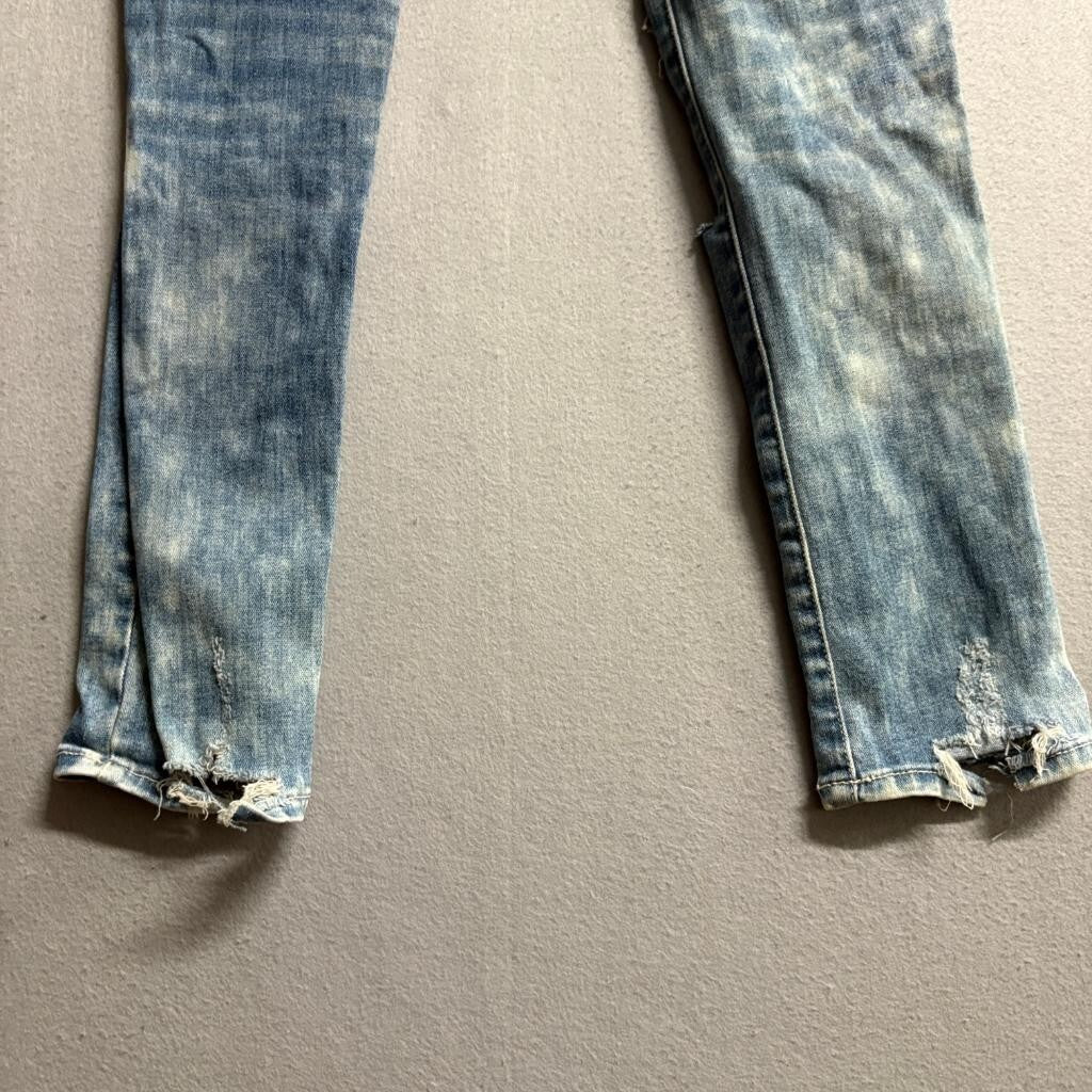 American Eagle Outfitters Jegging Ankle Jeans Womens Size 2 Distressed Acid Wash