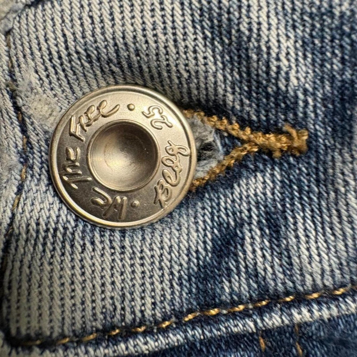 We The Free Free People Jeans Womens 30 Blue Denim Raw Hem High Rise Crop Skinny