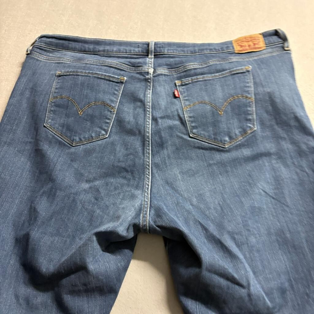 Levis 724 High Rise Straight Jeans Womens 22W Blue Denim Stretch Waterless