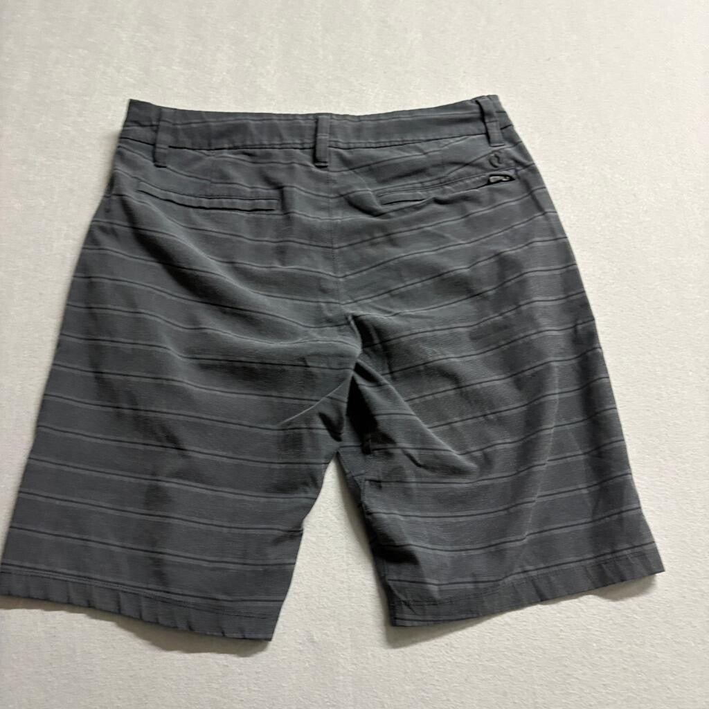 Hang Ten Mens Hybrid Shorts Size 32 Gray Striped Boardshorts Walk Shorts