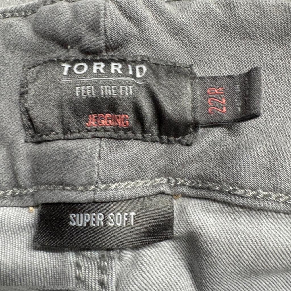 Torrid Super Soft Jegging Gray Distressed Skinny Jeans Womens Plus Size 22R