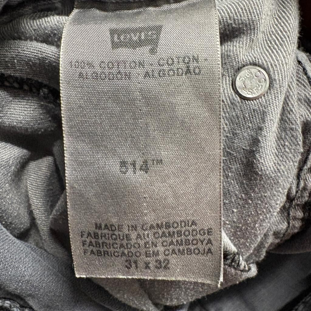 Levi's 514 Straight Fit Jeans Mens 31x32 Gray Denim Cotton Pants