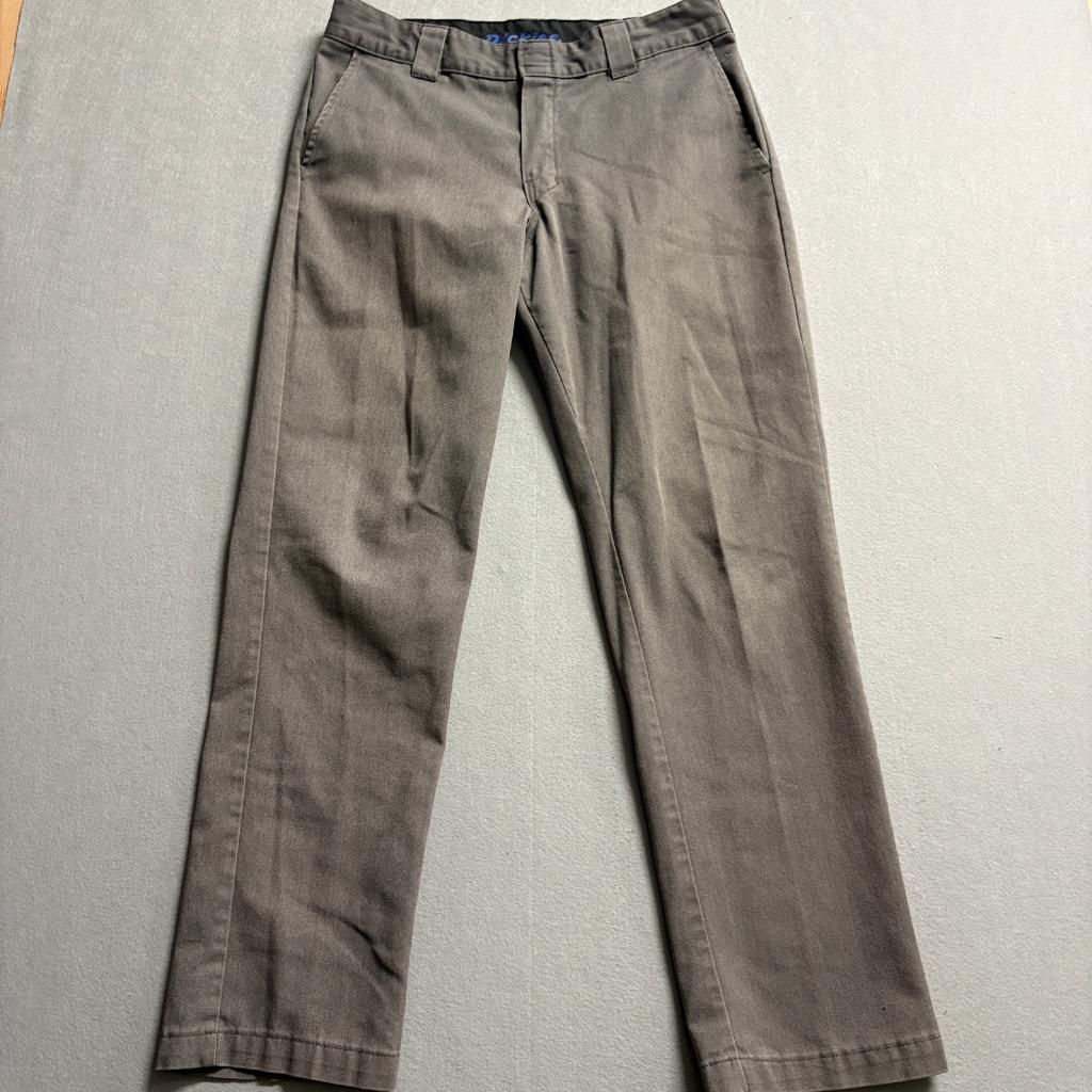 Dickies Flex Mens 34x32 Gray Chino Pants Straight Leg Flat Front Workwear