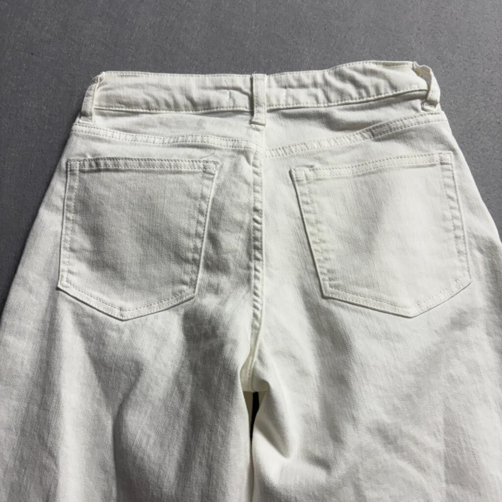Onero Women White Wide Leg Jeans Size 25 High Rise Stretch Denim Cotton Blend
