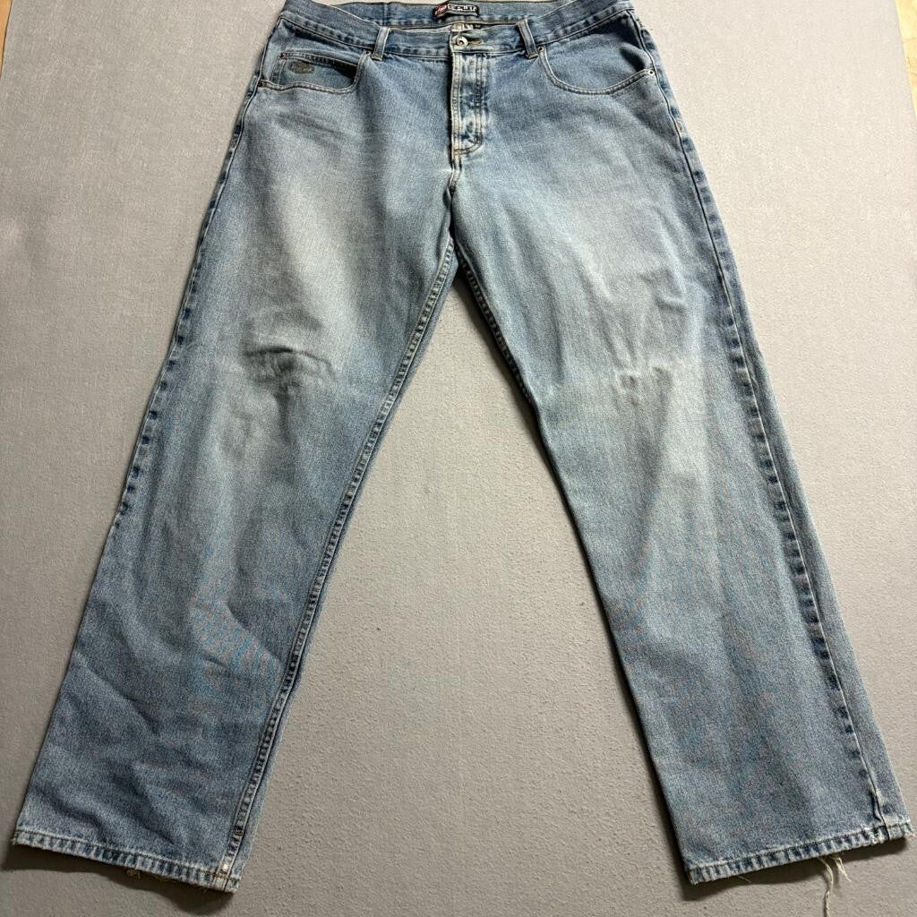 Vintage Split Skateboarding Jeans Mens 36 Blue Denim Baggy Skate Y2K 90s