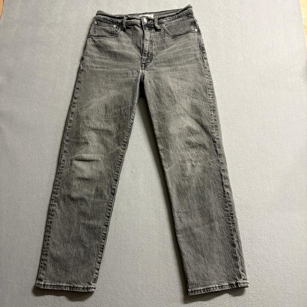 Madewell The Perfect Vintage Straight Jeans Womens 28 Gray Denim High Rise