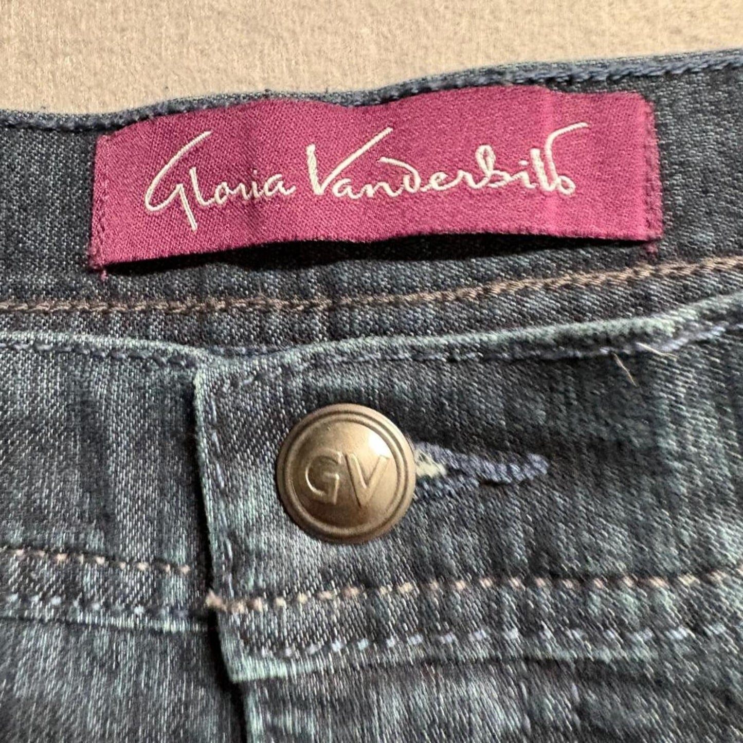 Gloria Vanderbilt Amanda Jeans Womens 16 Short Blue Denim Classic Fit Straight