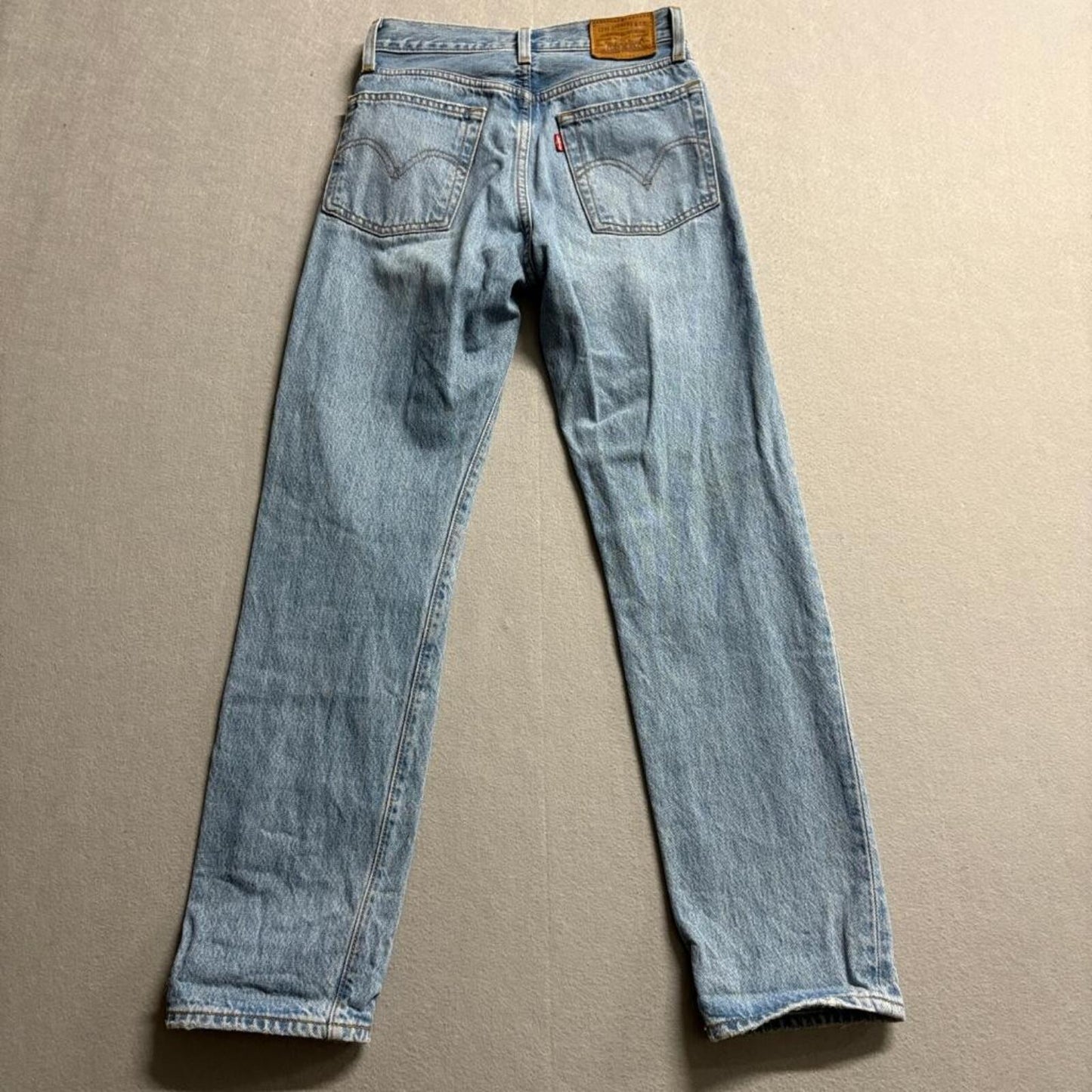 Levi's Premium Wedgie Straight Jeans Womens 23x28 Blue Distressed High Rise