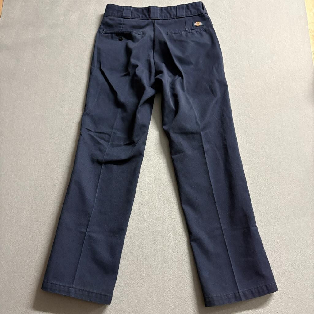 Dickies 874 Original Fit Work Pants Mens 31x31 Navy Blue Polyester Cotton Blend