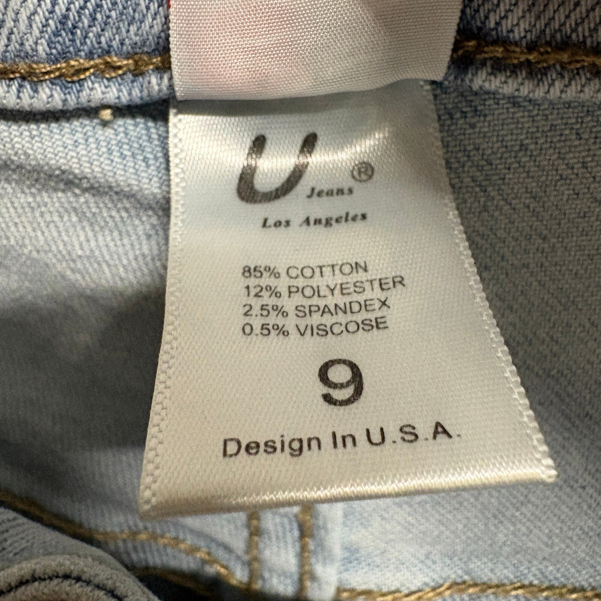 United We Stand Womens Size 9 Cargo Jeans Wide Leg Light Wash Stretch Y2K High