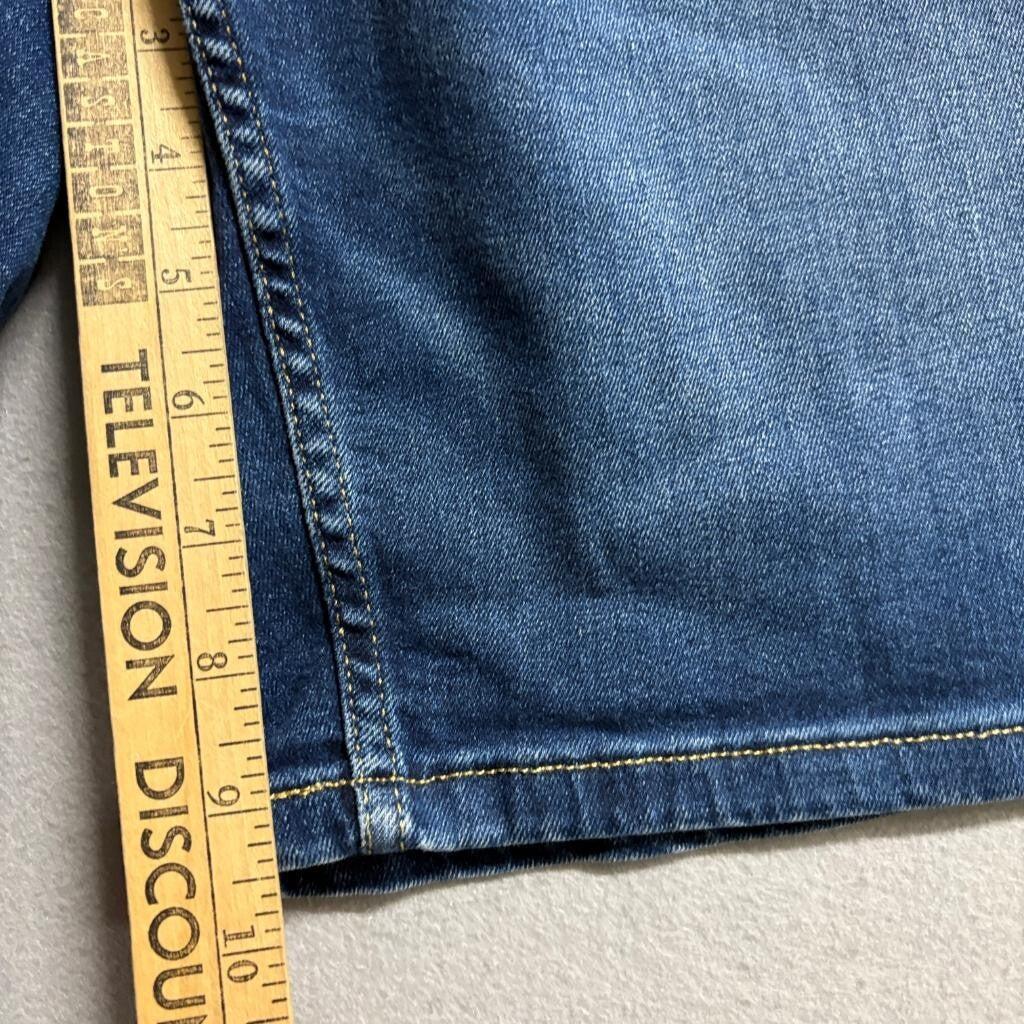 Calvin Klein Jeans Bermuda Shorts Womens Size 14 Blue Denim Stretch Mid Rise