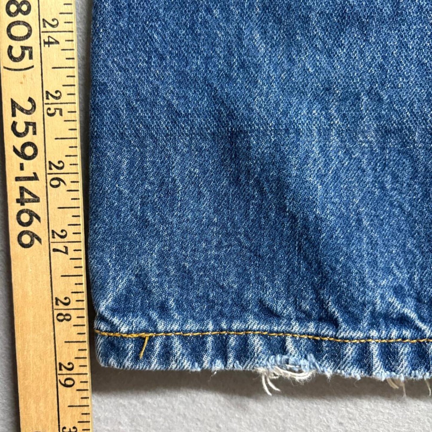 Levis 501 Button Fly Jeans Mens 38x32 Distressed Blue Denim Straight Leg 34x29
