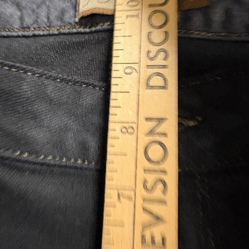 Paige Premium Denim Blue Heights Skinny Jeans Womens Size 32 Black Embroidered