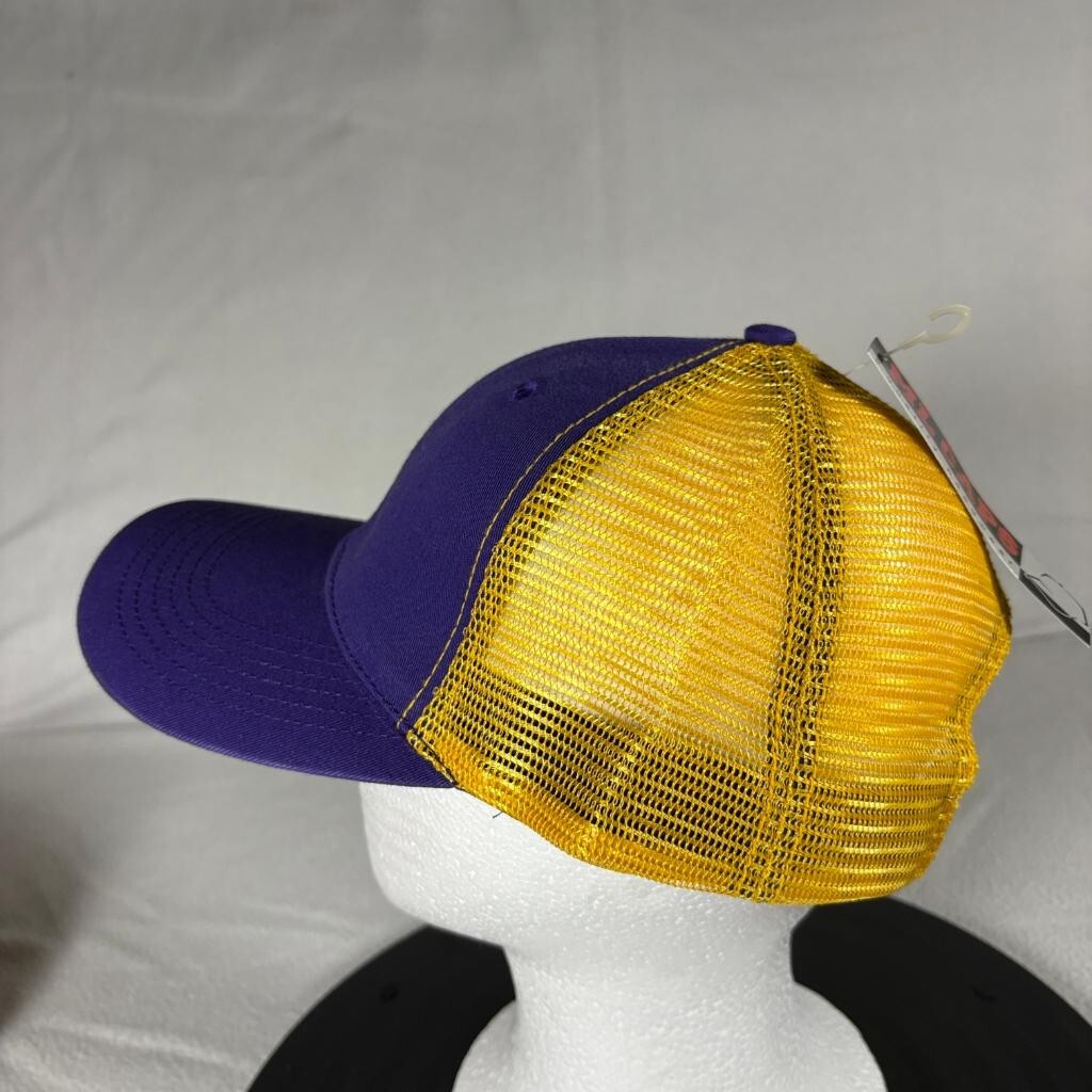 ML Caps The Duke Purple Yellow Mesh Trucker Hat Blank Snapback Cap