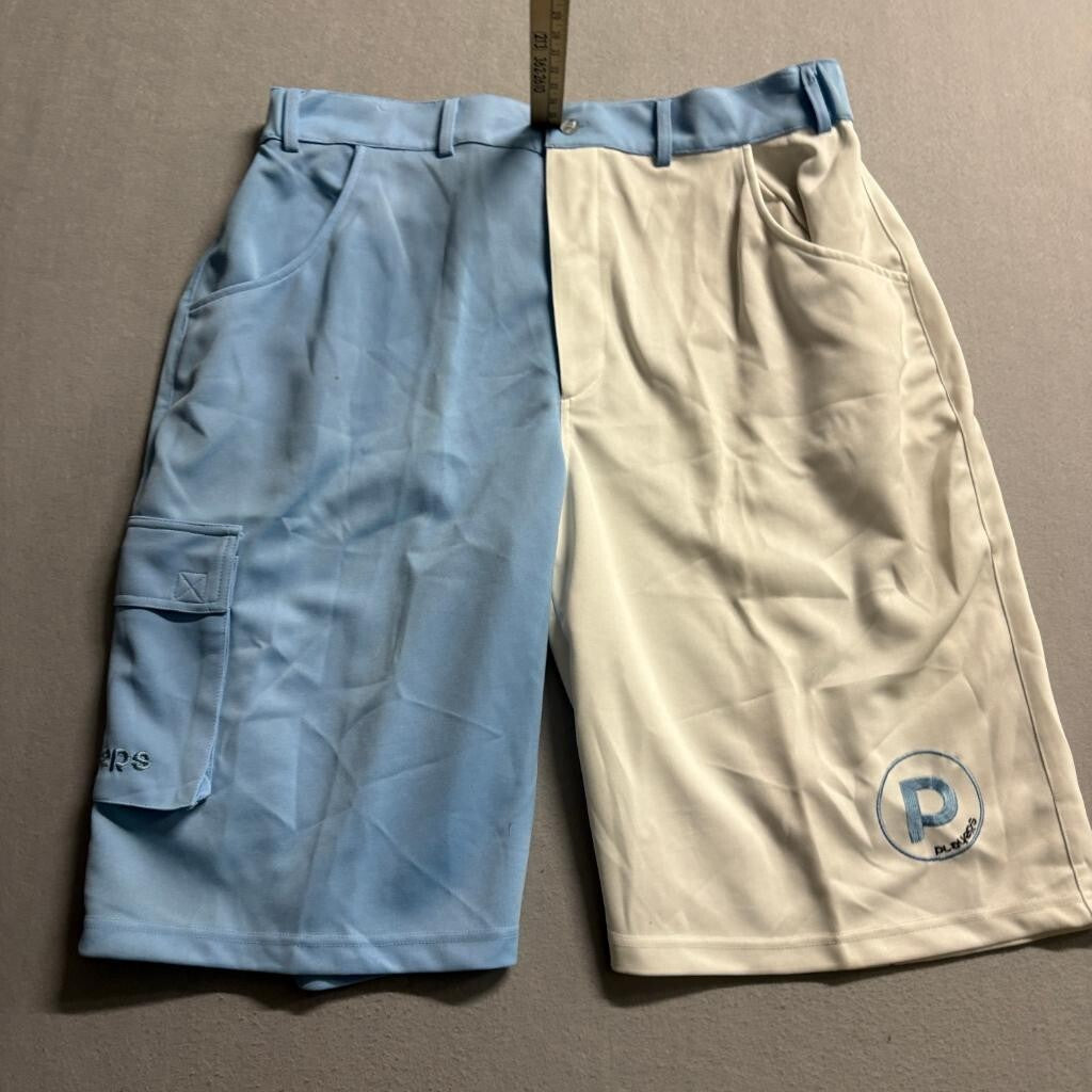 Players Brand Baseball Uniform Set Jersey Shorts Hat XL Sky Blue White 3 Piece