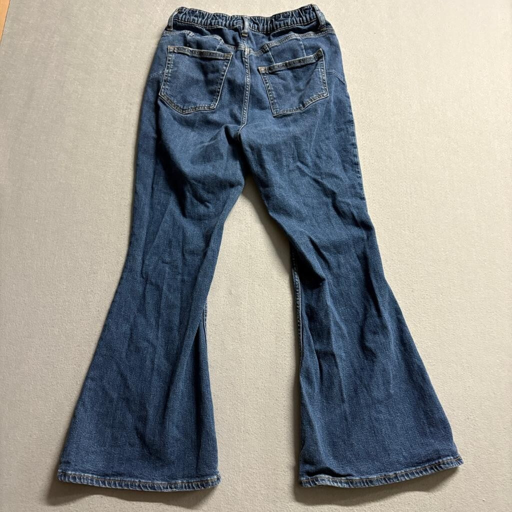 Arizona Jean Co Flare Jeans Girls Size 8 Blue Denim Stretch Elastic Waist