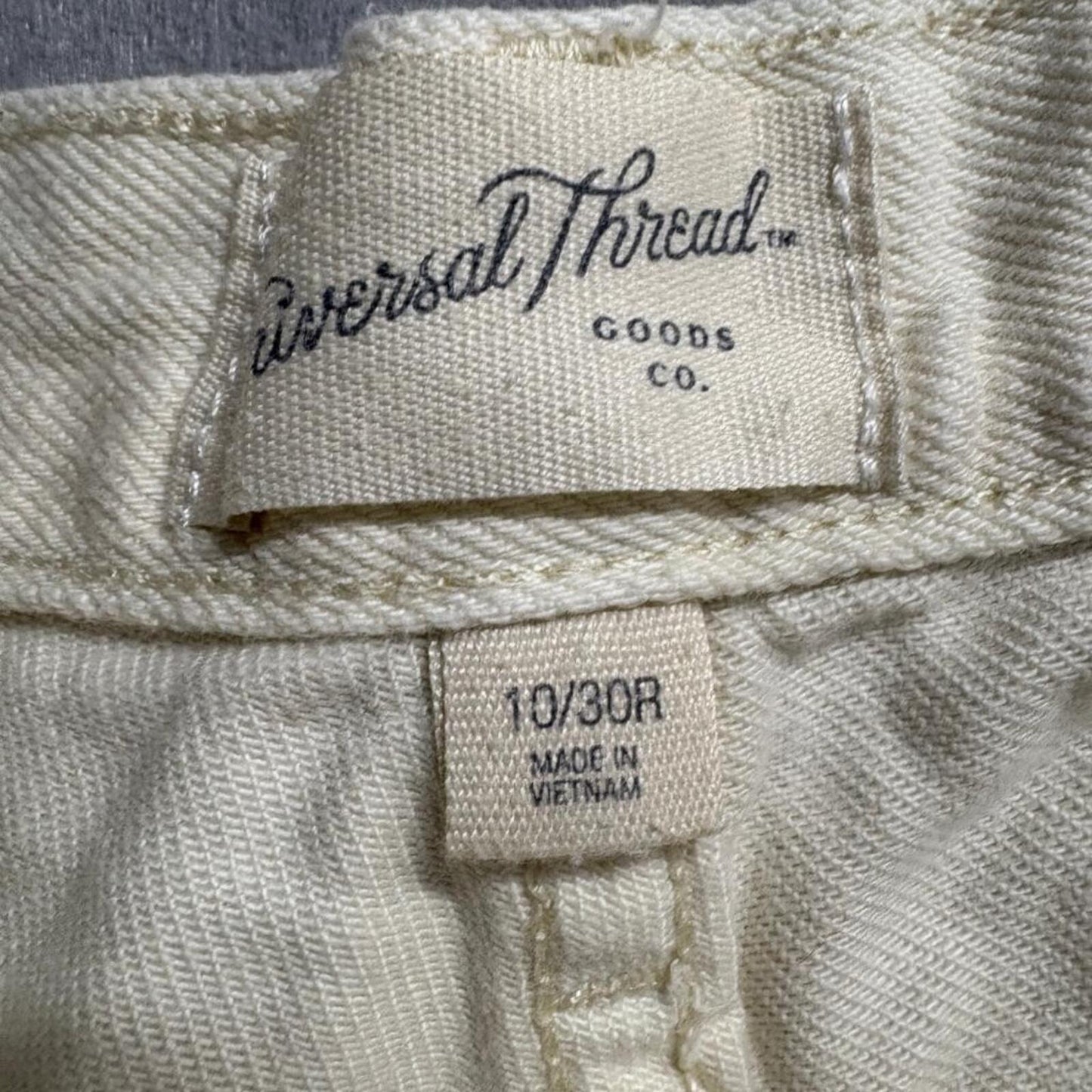 Universal Thread Wide Leg Jeans Womens 10/30R Off White Cream High Rise Denim