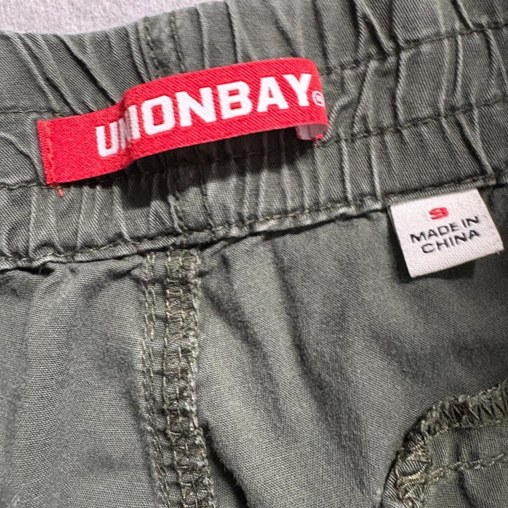 Unionbay Jogger Pants Womens Size 9 Green Utility Cargo Elastic Waist Ankle Zip