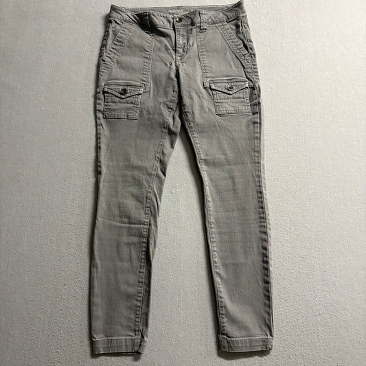 Gap Khakis Womens Cargo Pants Size 4 Regular Gray Skinny Stretch 1969 Utility