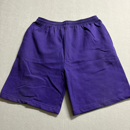 Vintage JE Morgan Sweat Shorts Womens Large Purple Fleece Drawstring Made in USA