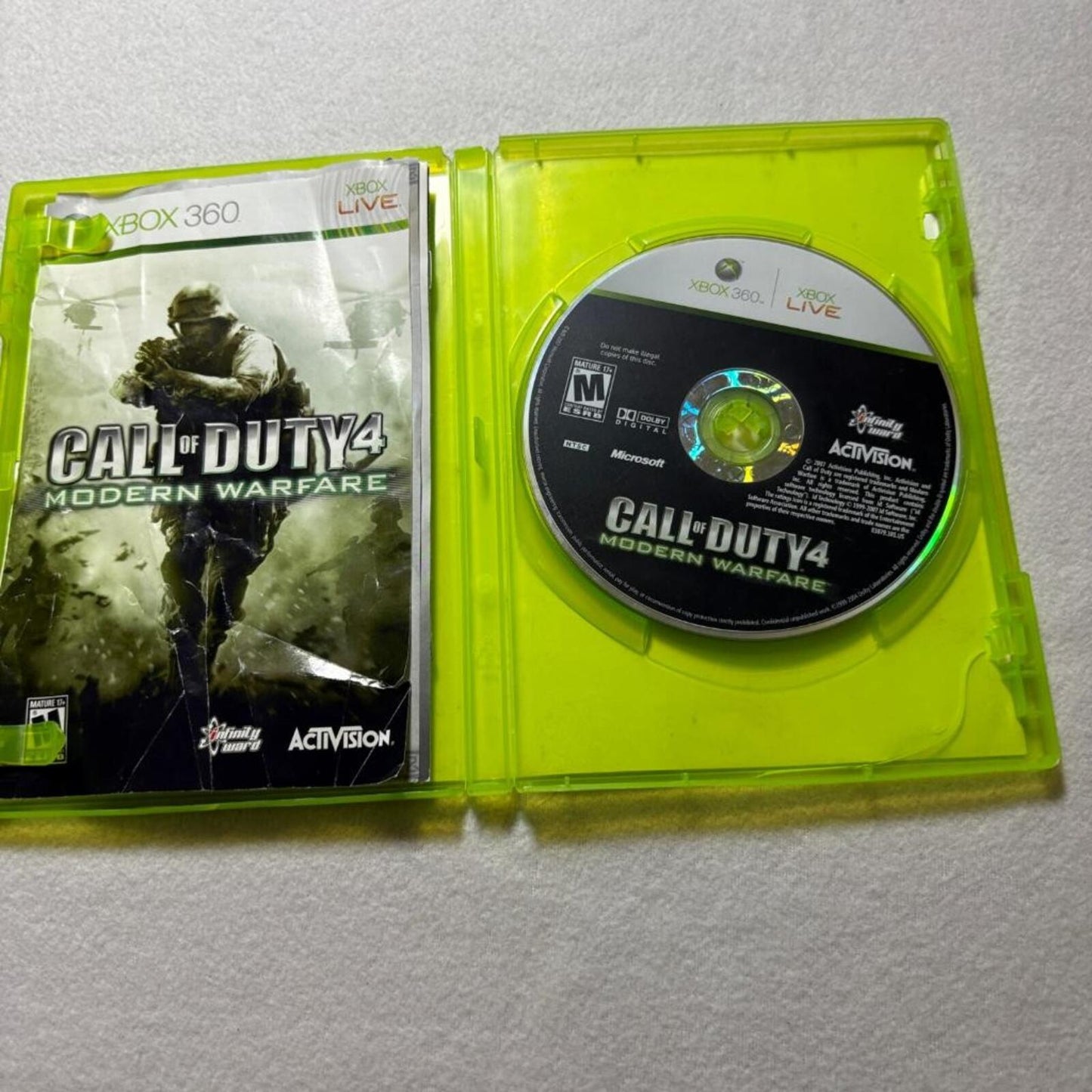 Call of Duty 4 Modern Warfare Xbox 360 CIB Tested Complete with Manual