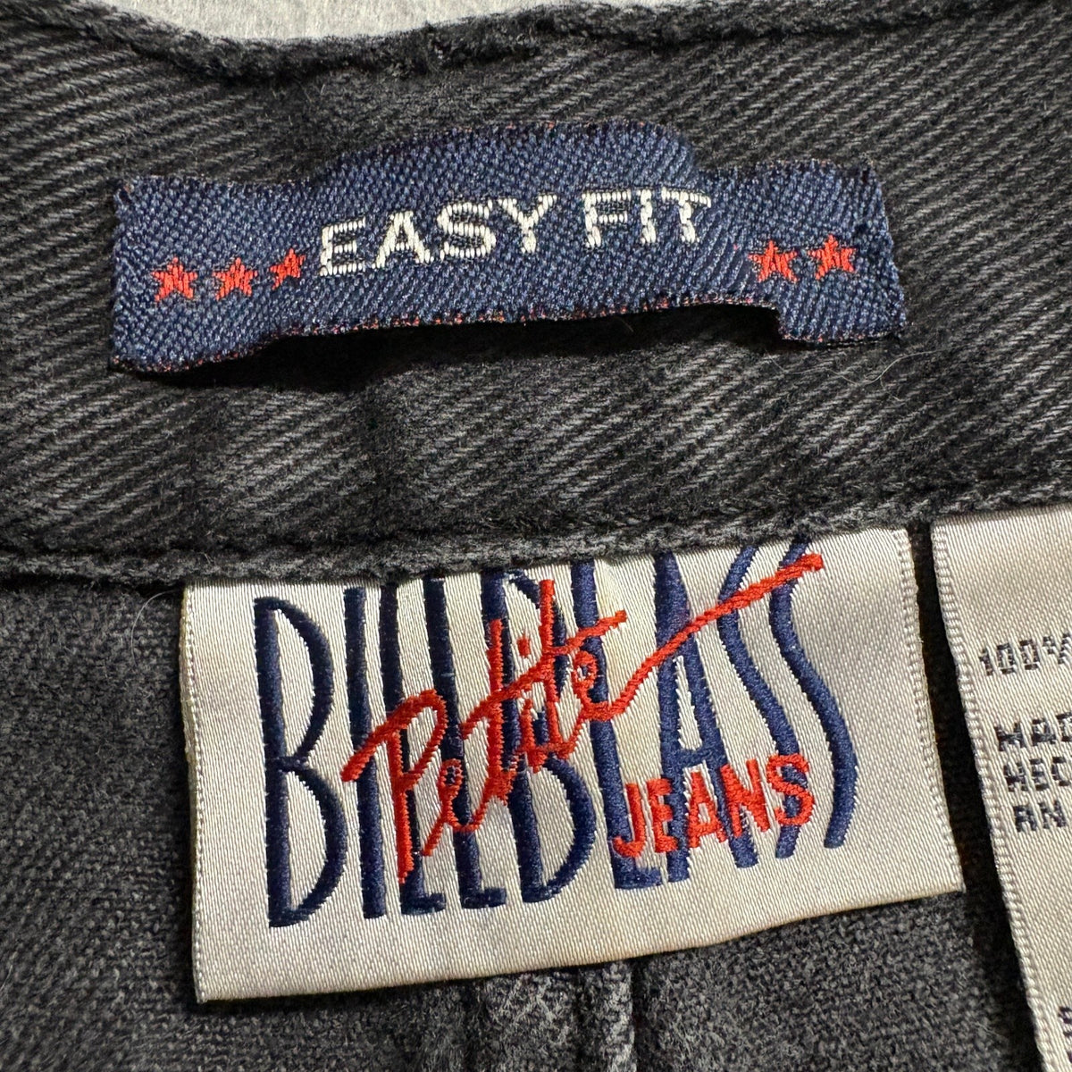 Bill Blass Jeans Womens 10P Black Denim Easy Fit High Rise Tapered Leg Vintage