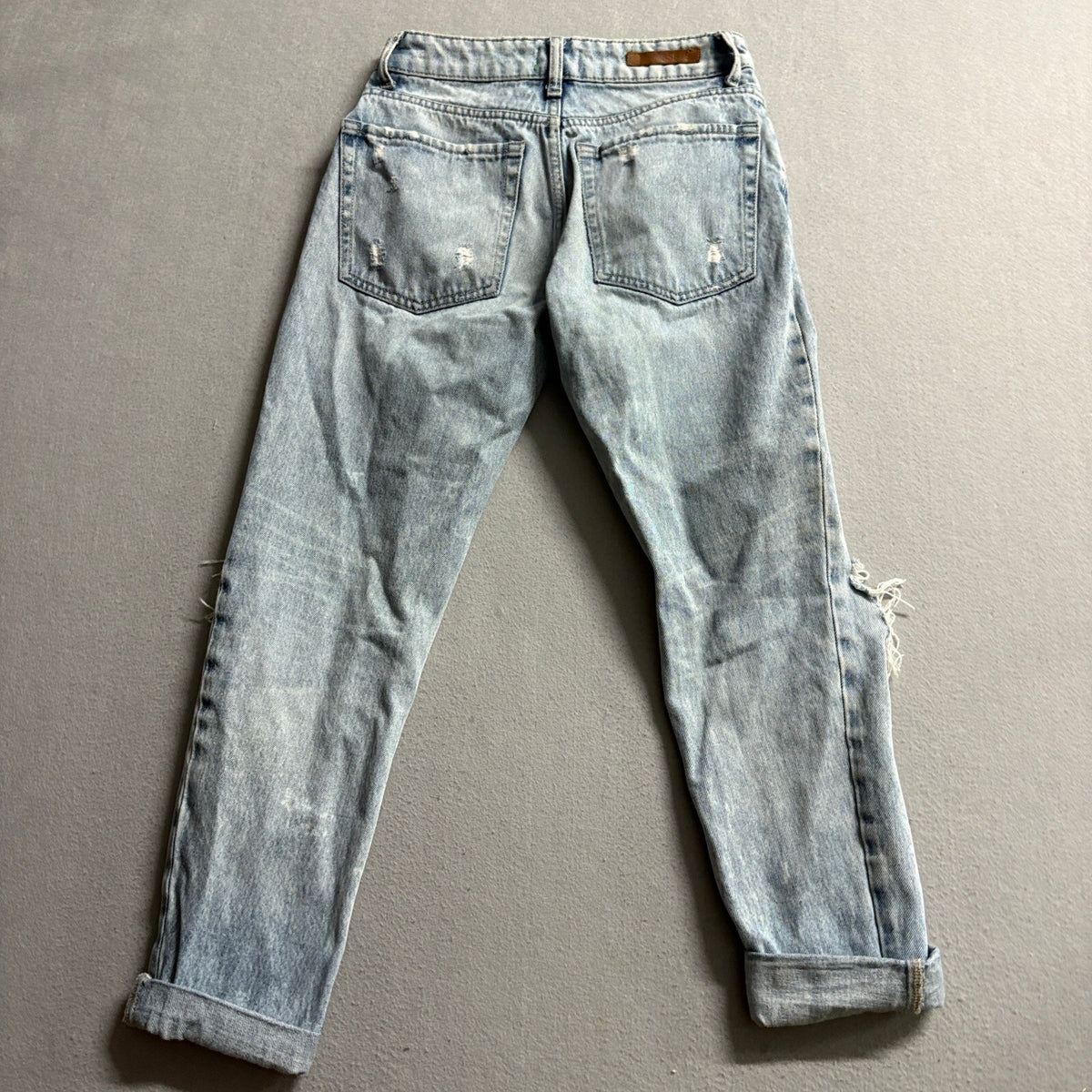 m1858 New York Jasper Relaxed Distressed Jeans Womens 26 Light Wash Denim