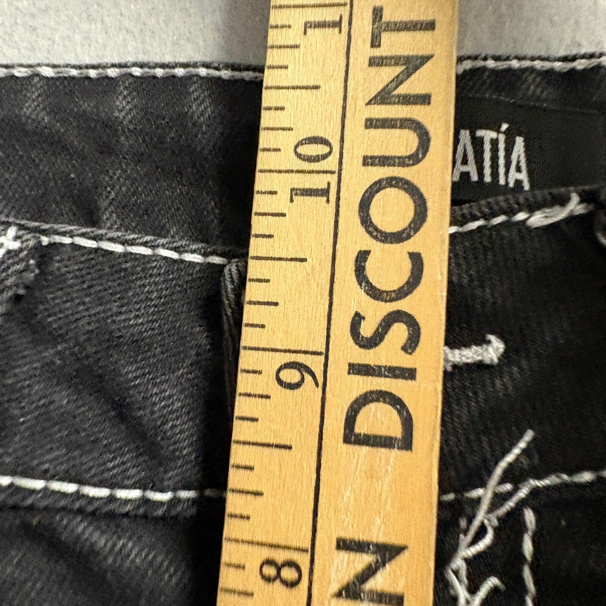 Telepatia Cargo Jeans Womens 5/27 Black Denim Contrast Stitch High Rise Utility