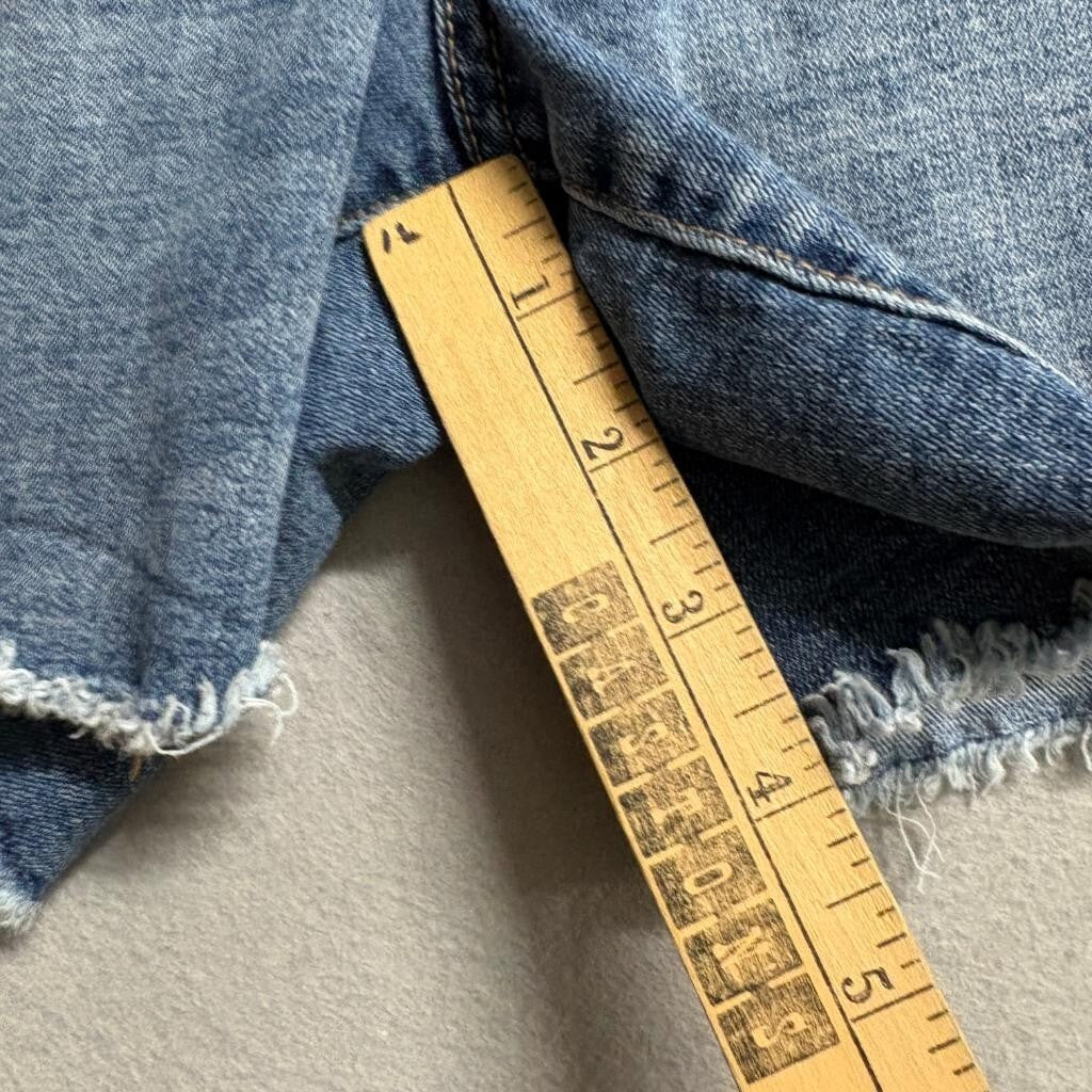 Seven7 Womens Denim Shorts Size 14 Blue Raw Hem Frayed Stretch Jean Shorts