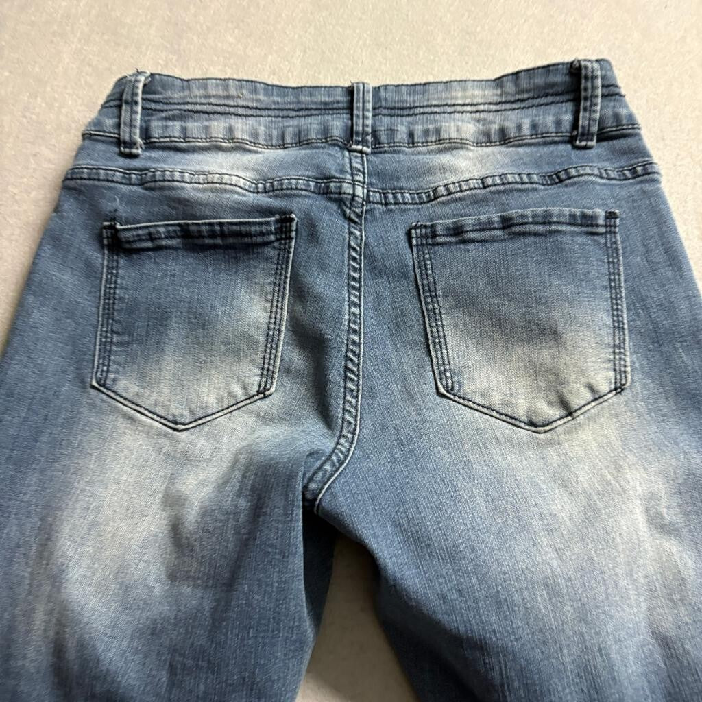 Sandpiper Distressed Skinny Jeans Womens Size 6 Blue Denim Ripped Frayed Cuffs