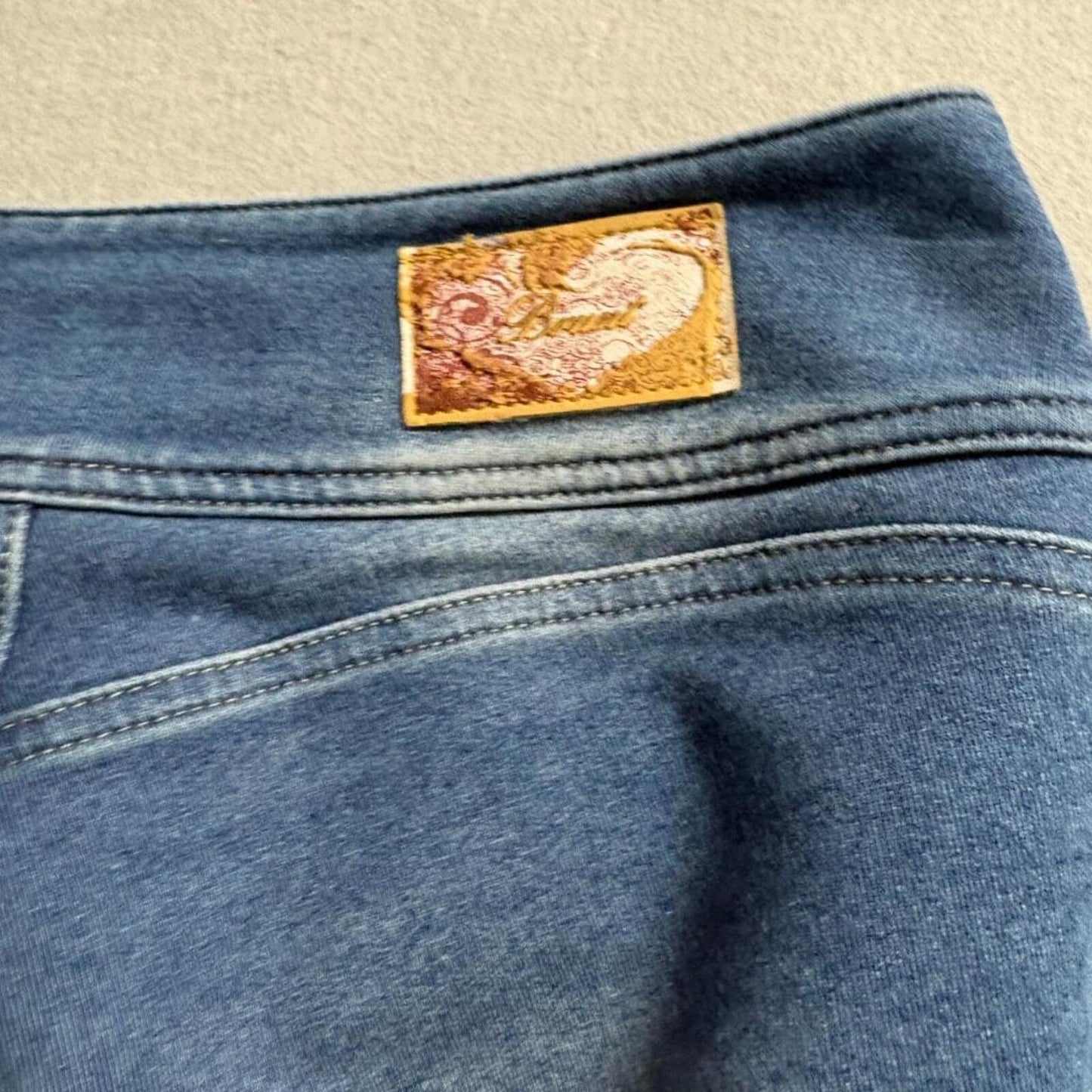 Brunt Jeans Womens 30x32 Blue Denim Low Rise Straight Leg Stretch Knit Jeggings
