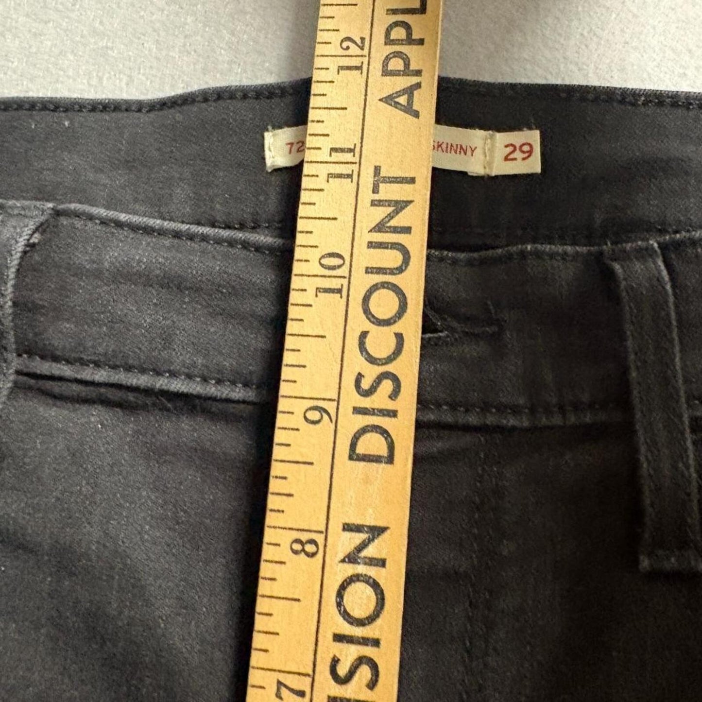 Levi's 720 High Rise Super Skinny Jeans Womens 29x30 Black Denim Stretch