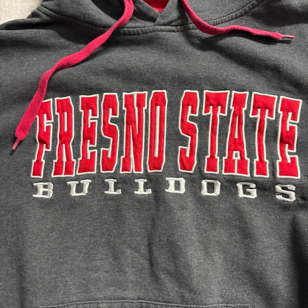 Fresno State Bulldogs Stadium Athletics Hoodie Mens XL Gray Red NCAA Sweatshirt