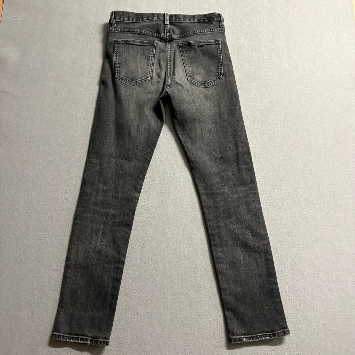 CQY Denim Slim Straight Jeans Womens Size 27 Gray Washed Button Fly Made in USA