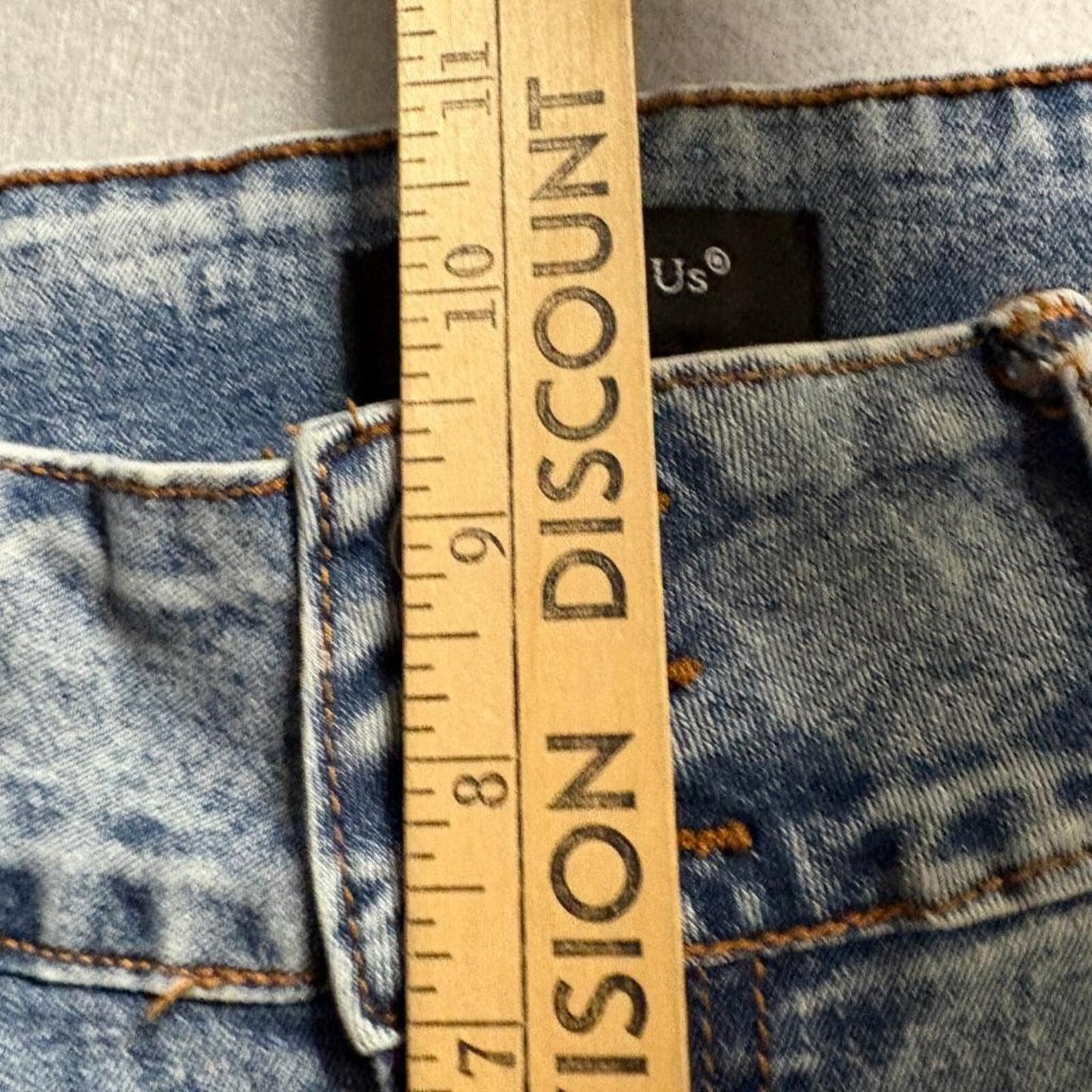 Between Us Skinny Jeans Womens Size 11 Blue Acid Wash Distressed High Rise