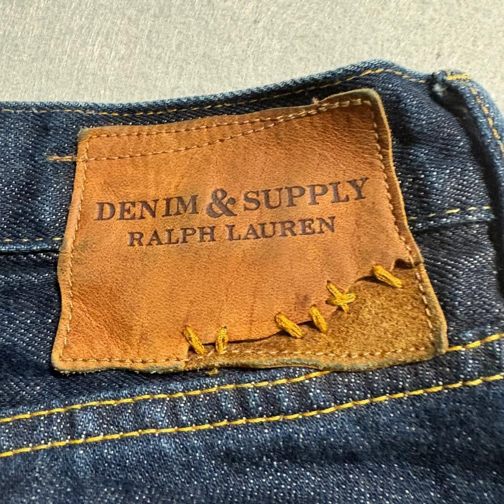 Denim & Supply Ralph Lauren Jeans Mens 33x32 Dark Wash Straight Fit Blue Cotton